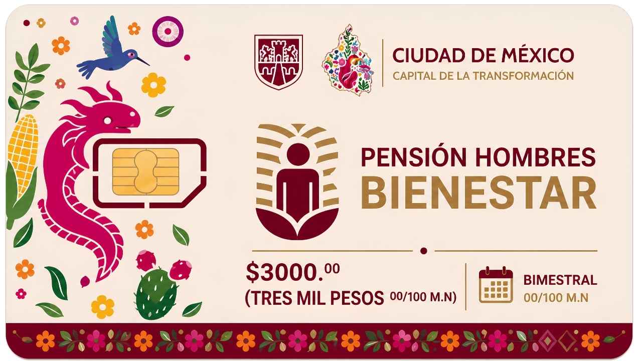 Pensión Hombres Bienestar 2026: Requisitos y Pago de $3,000